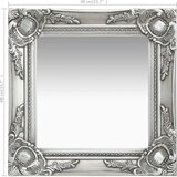 vidaXL Zidno ogledalo u baroknom stilu 40 x 40 cm srebrno | shoptok.hr