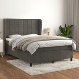 The Living Store Box spring postelja z vzmetnico temno siva 140x200 cm žamet - Box Spring Postelja, (21491168) Cene