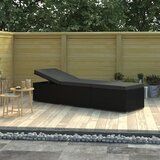 Maison Chic Ležalnik - Sončna ležalnik z blazino poli ratan črn, (22057578) | Shoptok.si