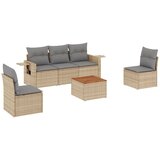 Maison Chic Seti vrtnega pohištva - Vrtna garnitura - Vrtni pohištvo set 6-delna z blazinami bež poli ratan, (21813557) | Shoptok.si