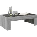 vidaXL Klubska mizica z neskončnimi LED siva sonoma 90x50x30 cm | Shoptok.si