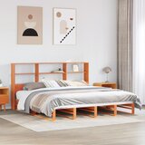 Krevet s regalom za knjige bez madraca 200x200 cm masivno drvo Cijene