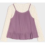 Sinsay Pamučna majica dugih rukava s cvjetnim uzorkom i ušivenim peplum topom | shoptok.hr