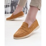 Resti Women's eco-suede moccasins in camel color Daffer- Footwear | ePonuda.com