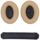 INF Nadomestne ušesne blazinice in naglavni trak za slušalke Bose QC15 QC25 QC35 Beige+Black, (21537213) | Shoptok.si