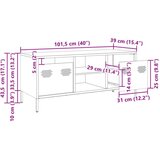 vidaXL TV omarica gorčično rumena 101,5x39x43,5cm hladno valjano jeklo | Shoptok.si