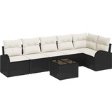 vidaXL 6-dijelni vrtni sofa set s jastučićima smeđi poli ratan, 2-sjedna vrtna sofa s skladištem i jastučićima crna poli ratan Cijene