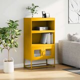 vidaXL Highboard Gorčično rumena 68x39x123 cm Jeklo | Shoptok.si