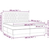 Krevet box spring s madracem LED krem 200x200 cm od tkanine | Eponuda.com