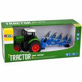  Agricultural Farm Tractor With Double-Furrow Plow Rubber Wheels Green 1:24 | Shoptok.si