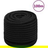 vidaXL Delovna vrv črna 16 mm 100 m poliester | Shoptok.si