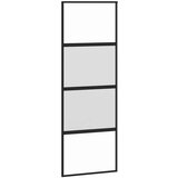  Klizna vrata s priborom crna 76 x 205 cm kaljeno staklo | shoptok.hr