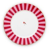 Pip Studio Love Birds - krožnik Stripes Red/Pink - 26,5 cm Cene