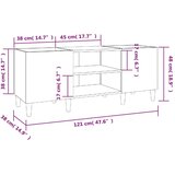 vidaXL Omarica za gramofonske plošče dim. hrast 121x38x48 cm inž. les | Shoptok.si
