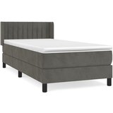 Box spring krevet s madracem tamnosivi 90x200 cm baršunasti | shoptok.hr