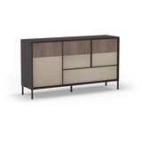 Marckeric Antracitno siva/svjetlo smeđa niska komoda 156x86 cm Amalia – | shoptok.hr