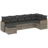 Maison Chic Seti vrtnega pohištva - Vrtna garnitura - Vrtni pohištvo set 7-delna z blazinami siv poli ratan, (21802854) | Shoptok.si