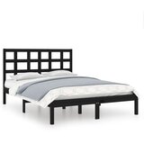 The Living Store Posteljni okvir črn iz trdnega lesa 140x190 cm - Posteljni Okvir, (21524008) | Shoptok.si