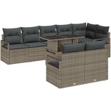 vidaXL 9-dijelni Vrtni Sofa Set s Jastucima Sivi Poly Rattan, 2-sjedni Vrtni Sofa s Jastucima Sivi Poly Rattan | shoptok.hr
