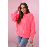 Kesi Insulated sweatshirt with pink neon decorative bows Cene