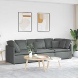  Modularna sofa s jastucima, tkanina, tamno siva | Shoptok.si