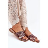 Boto Decorated Flat Sandals Burgundy Anniles | shoptok.hr