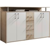 CARRYHOME komoda, bela, hrast sonoma | Shoptok.si