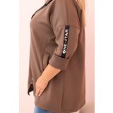Kesi Włoski Women's butter-colored sweatshirt with decorative sleeves black | Shoptok.si