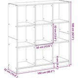  Regal za knjige boja hrasta 102 x 32 x 108 cm konstruirano drvo | shoptok.hr