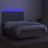 Box spring postelja z vzmetnico LED sv. siva 140x200 cm blago, (20930250) | Shoptok.si