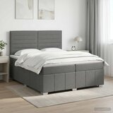  Boxspring krevet s madracem Tamnosiva 200 x 200 cm Tkanina - Tamnosiva 200 x 200 cm Dizajn linija | shoptok.hr