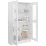 Sijaj Vitrina visok sijaj bela 82,5x30,5x150 cm iverna plošča | Shoptok.si