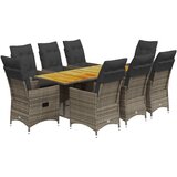  9-dijelni vrtni blagovaonski set sivi od poliratana | shoptok.hr