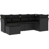  6-dijelni set vrtnih sofa s jastucima crni od poliratana | shoptok.hr