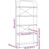  Polica Crni hrast 80 x 30 x 183 cm Konstruirano drvo | shoptok.hr