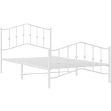 Metalni okvir kreveta s uzglavljem i podnožjem bijeli 100x200cm | shoptok.hr