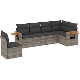  6-dijelni set vrtnih sofa od poliratana s jastucima sivi | shoptok.hr