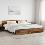  Okvir kreveta s uzglavljem Staro drvo 200 x 200 cm - Staro drvo 200 x 200 cm | shoptok.hr