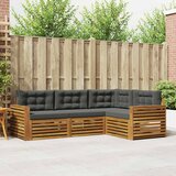  Set vanjskih sofa 4 kom. Prirodna i antracit Smeđa 251,5 x 172,5 x 73 cm | Shoptok.si