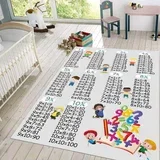 tepih za decu 140x220cm times table sivi - TG-2149