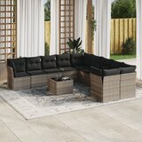 vidaXL 11-dijelni set vrtnih sofa poliratan s jastucima svijetlosivi | shoptok.hr