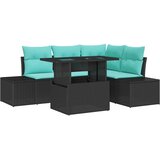 vidaXL Vrtna sedežna garnitura 5 pcs Črna in modra 100 x 55 x 73 cm, (5000020281) | Shoptok.si
