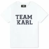 Karl Lagerfeld Otroška bombažna kratka majica bela barva