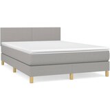 Maison Chic Box spring posteljni - Vzmetna postelja z vzmetnico svetlo siv 140x190 cm blago SL6668, (21902891) | Shoptok.si