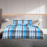  Set posteljine za poplun plavo-sivi 140x200 cm pamučni | shoptok.hr