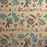 Ukrasni papir R Doodles Rocket