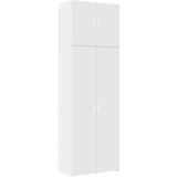 vidaXL Visoka omara bela 80x42,5x249 cm inženirski les | Shoptok.si