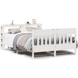 Maison Chic Posteljni okvir - Dvoposteljna postelja - Zakonska postelja brez vzmetnice bel 140x190 cm trdna borovina-J11391, (21777085) | Shoptok.si