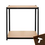 Bigstren metalni regal s 5 polica 220 x 100 x 45 cm, nosivost 1000 kg, crni | shoptok.hr
