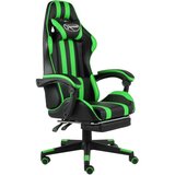  Igraća stolica od umjetne kože s osloncem za noge crno-zelena | shoptok.hr